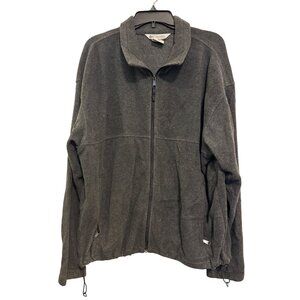 Columbia Full Zip Fleece Jacket Mens XL Gray Lightweight Warm Winter Layering